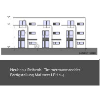 Neubeau  Reihenh.  Timmermannsredder Fertigstellung Mai 2022 LPH 1-4
