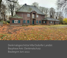 Denkmalschutz Hamburg Sanierung Denkmalsgeschütze Villa Osdorfer Landstr. Bauphase Antr. Denkmalschutz  Baubeginn Juni 2022