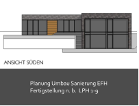 Planung Umbau Sanierung EFH  Fertigstellung n. b.  LPH 1-9